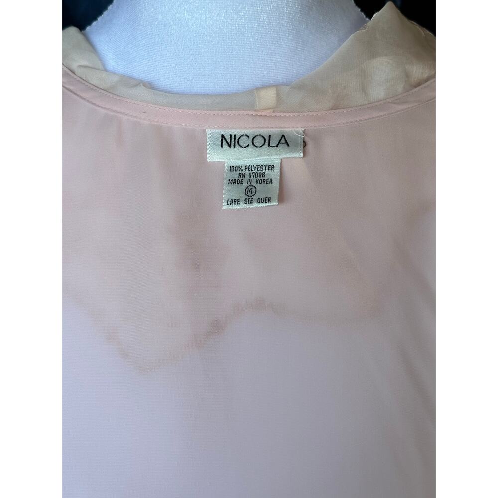 Nicola vintage baby pink sheer blouse - Picture 5 of 6